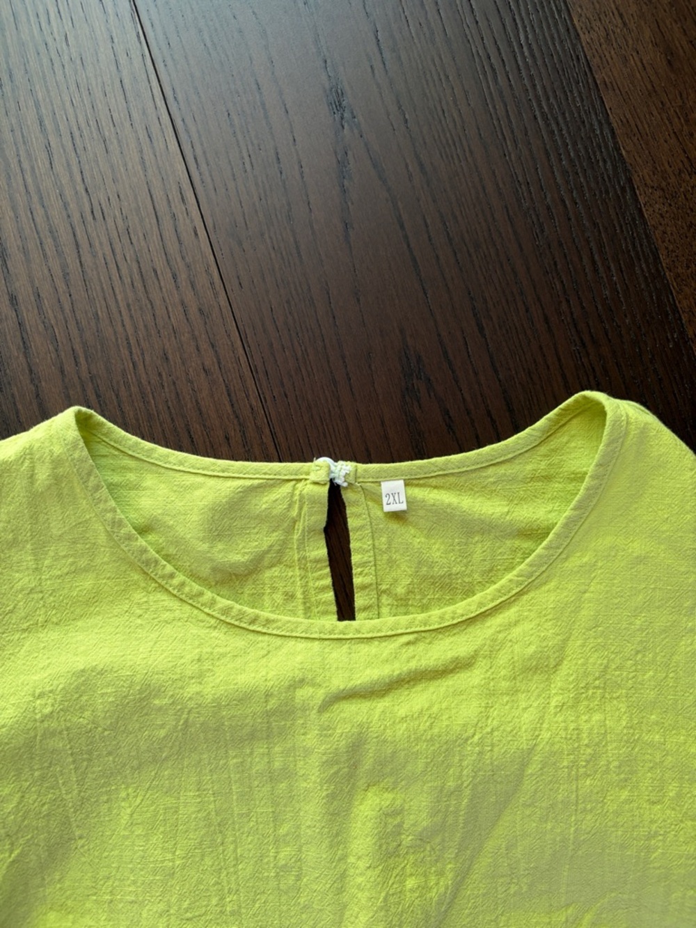 Chartreuse Linen Ruffle Sleeve Top - Picture 4 of 5